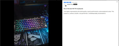 MCHOSE Jet 75 Magnetic Switch Gaming Keyboard Hall Effect Hot-Swappable Customized RGB Snap Tap 0.1ms Latency 8kHz Polling Rate