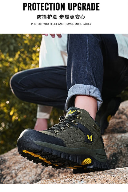 Outdoor Waterproof Hiking Boots Men's Women's Spring And Autumn Hiking Wear-resistant Mountain Sports Boots Hunting Sports Shoes