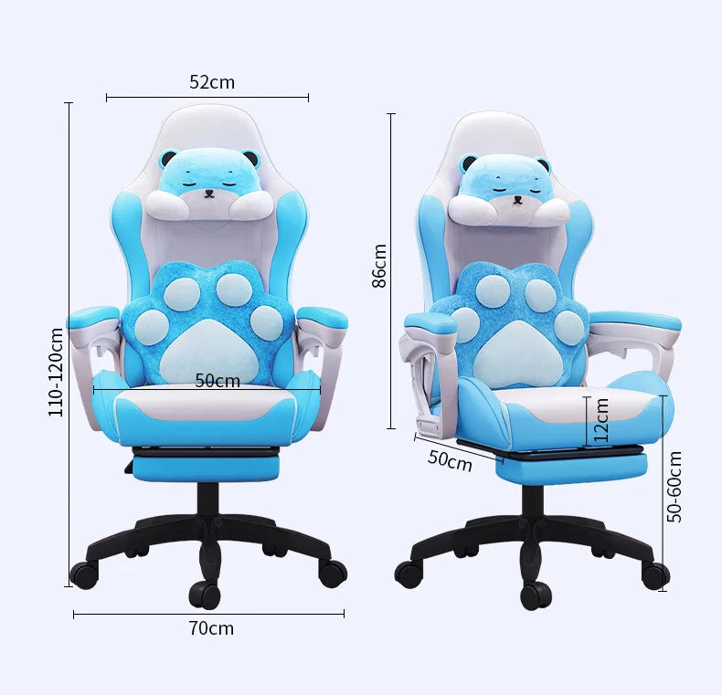 Chaise de jeu Anji pour l'e-sport, chaise de bureau pour ordinateur avec hauteur réglable, design ergonomique pour les joueurs, utilisation au bureau et à domicile