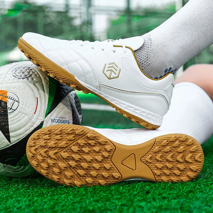 Men Long Spike Football Soccer Boots Outdoor Male Gym Training Sneakers Big Size Black White for Teenager Sports