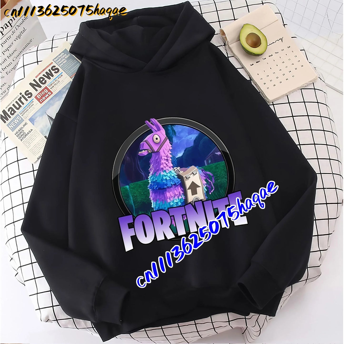 Детски суитшърт с качулка FORTNITED с дълъг ръкав за момичета и момчета, streetwear стил, аниме мода, горнище за деца и бебета, подарък