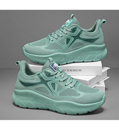 Fashion Platform Men's Running Shoes Trendy Casual Knit Breathable Orange Sneakers Men Outdoor Sports Non-Slip Jogging Shoes Men