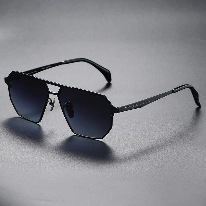 Pure Titanium Sunglasses Men Vintage Square Polarized Sun Glasses for men Women 2026 New Retro driving Mirrored UV400 Shades