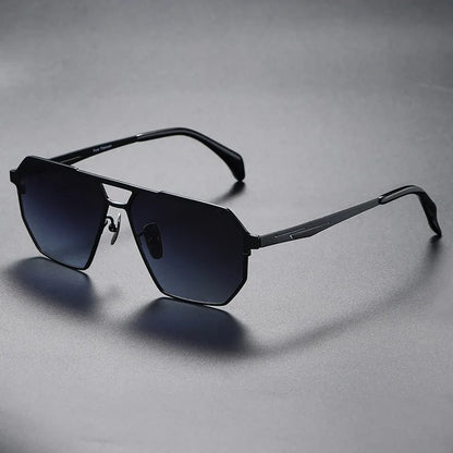 Pure Titanium Sunglasses Men Vintage Square Polarized Sun Glasses for men Women 2026 New Retro driving Mirrored UV400 Shades