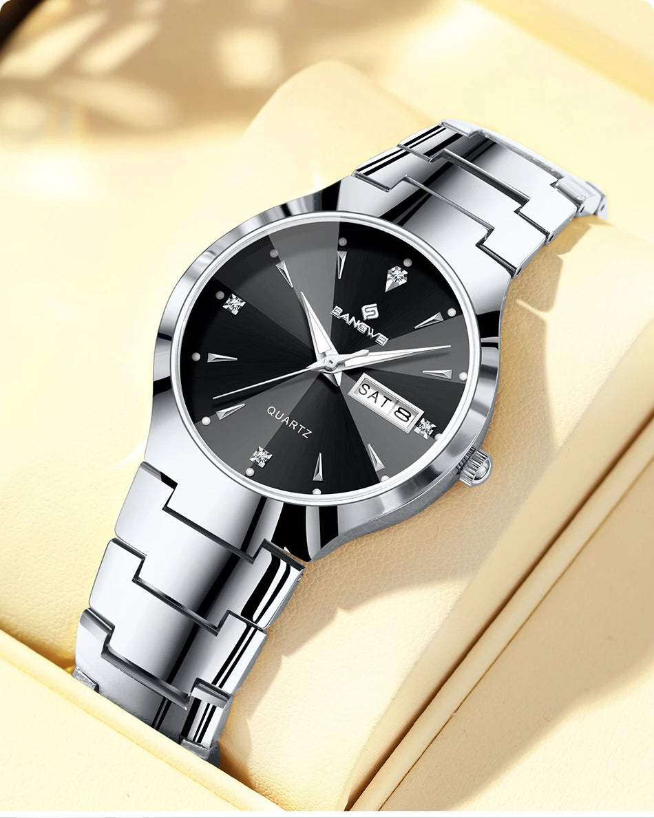 BANGWEI 2026 NEW Women's Watch Fashion Waterproof Luminous Elegant Weekly Calendar Exquisite women's quartz wrist watch reloj