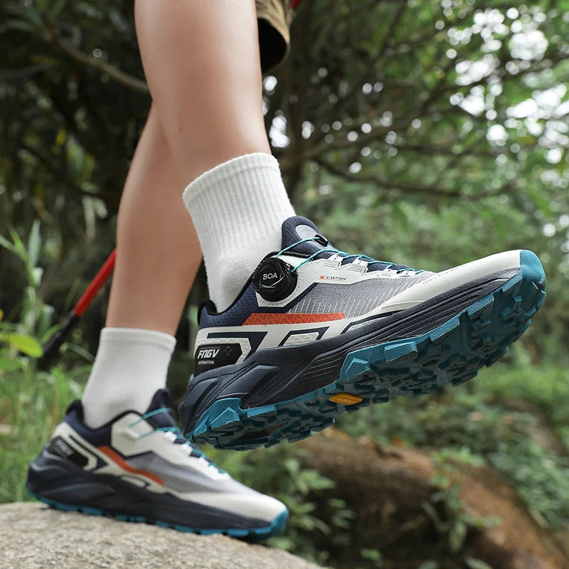 Chaussures de course pour hommes avec boucle rotative, baskets légères en maille respirante pour hommes, chaussures de sport décontractées imperméables pour la salle de sport et l'entraînement