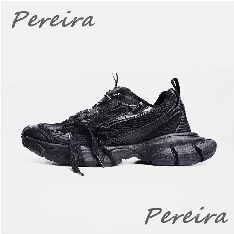 Muške tenisice s debelim potplatom u street styleu, nove mješovite boje, na vezanje, casual obuća za parove, udobne i prozračne tenisice za trčanje i hodanje