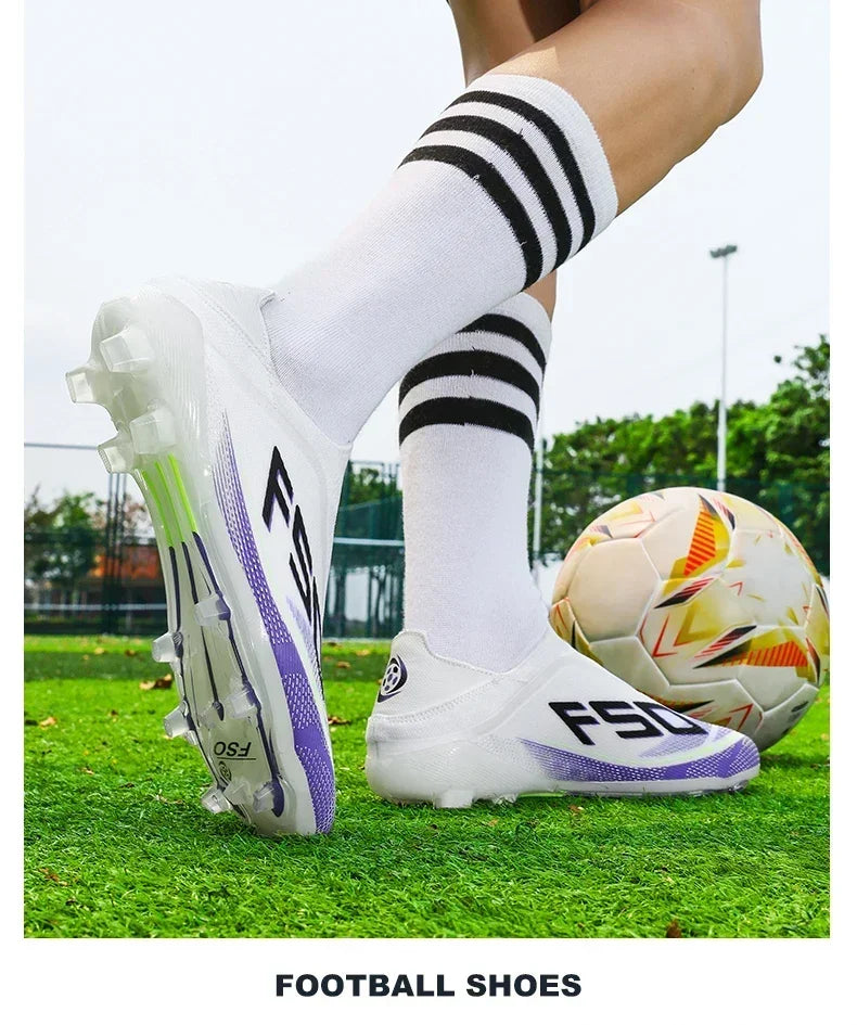 New Men Football Boots Non-Slip Boys Outdoor Hot-selling Soccer Shoes Grass Match Sneakers High-quality Cleats High-top Light