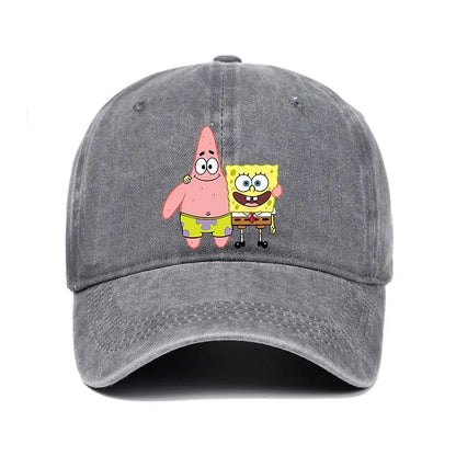 Fashion Cute SpongeBobs Baseball Cap Movie Cartoon Role Adult Men Women Sport Casual Sunshade Adjustable Anime Peaked Mesh Hat