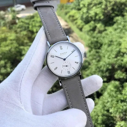 Men's 38mm automatic mechanical watch, compatible with Sea-Gull ST1731 movement, featuring a calendar, water resistance, and a t