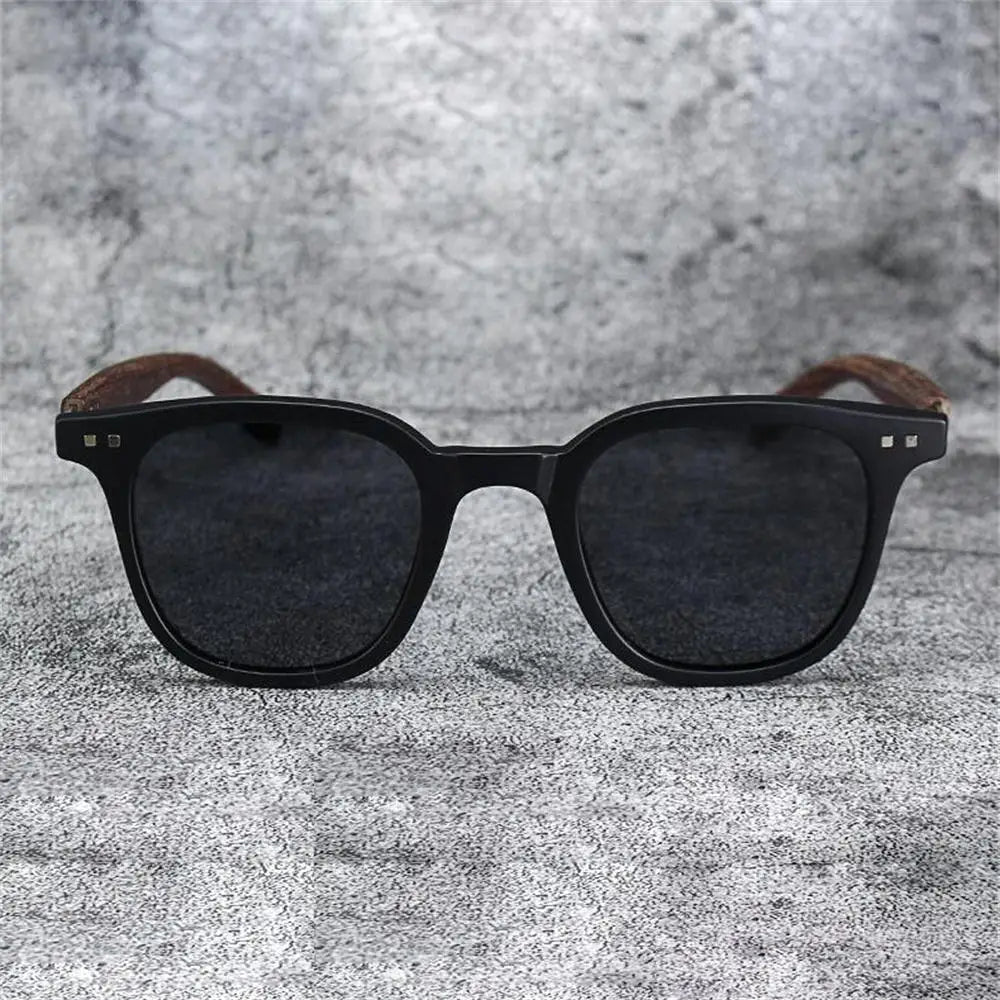 KLASSNUM Men Vintage Wooden Frame Sunglasses Classic Brand Sun Glasses Coating Lens Men Polarized UV Protection Driving Eyewear