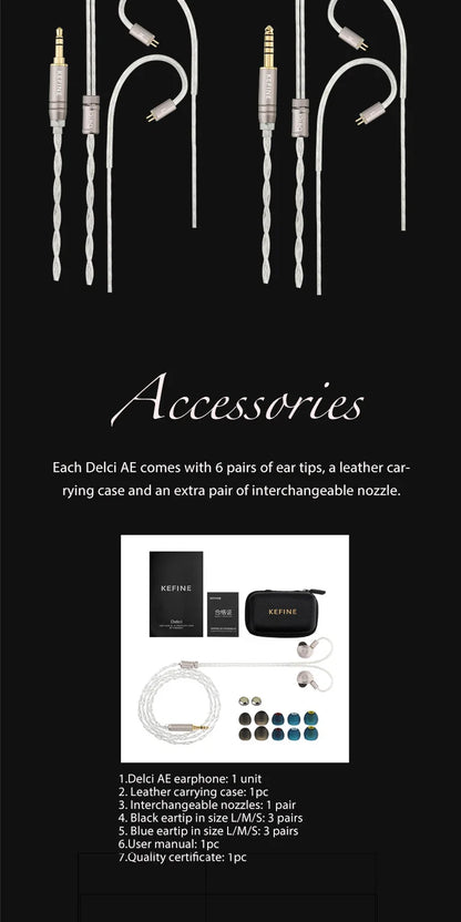 Kefine X ANELEARS Delci AE 10mm HiFi IEM Wired Earphones – DLC+PU Driver Dual Tuning In-Ear Monitors for Music & Gaming