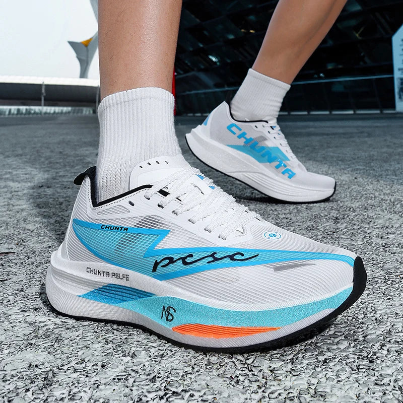 Men Running Shoes Carbon Board Specialty Marathon Sports Breathable Lightweight Women's Comfortable Nonskid Chunta Sneakers
