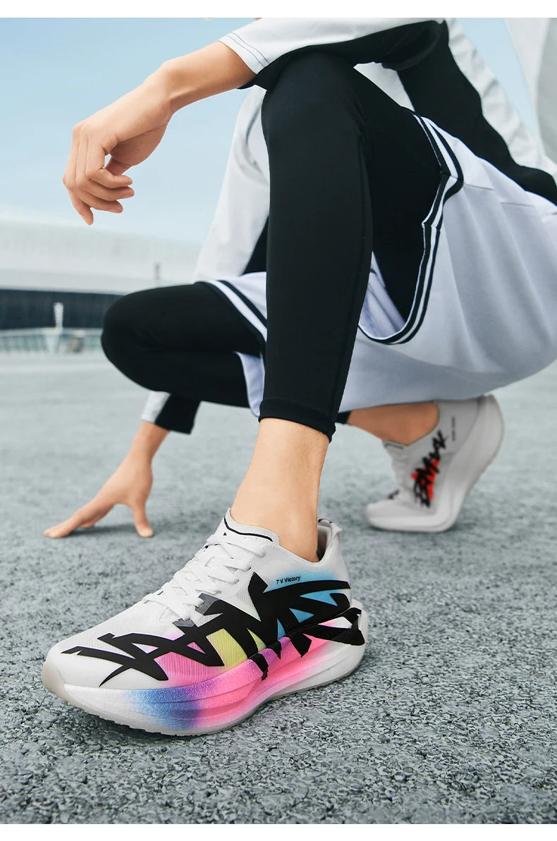Ténis de corrida para homem, em malha para atividades ao ar livre, sapatos de luxo, sapatilhas para casal, ténis todo-o-terreno, com amortecimento, respiráveis, ténis de treino, de corrida, antiderrapantes, na moda