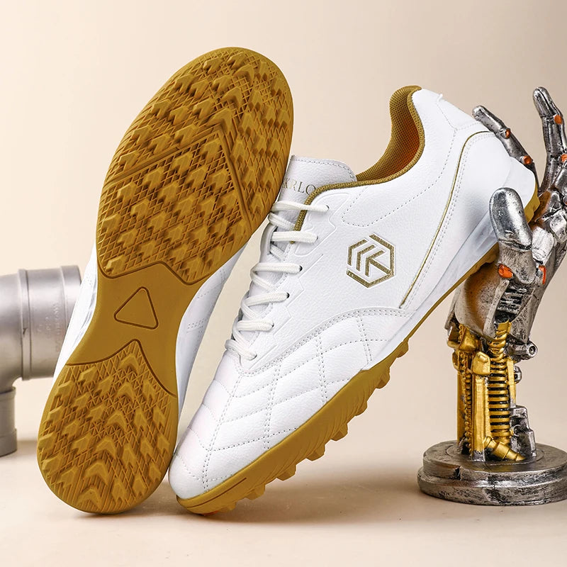 Men Long Spike Football Soccer Boots Outdoor Male Gym Training Sneakers Big Size Black White for Teenager Sports