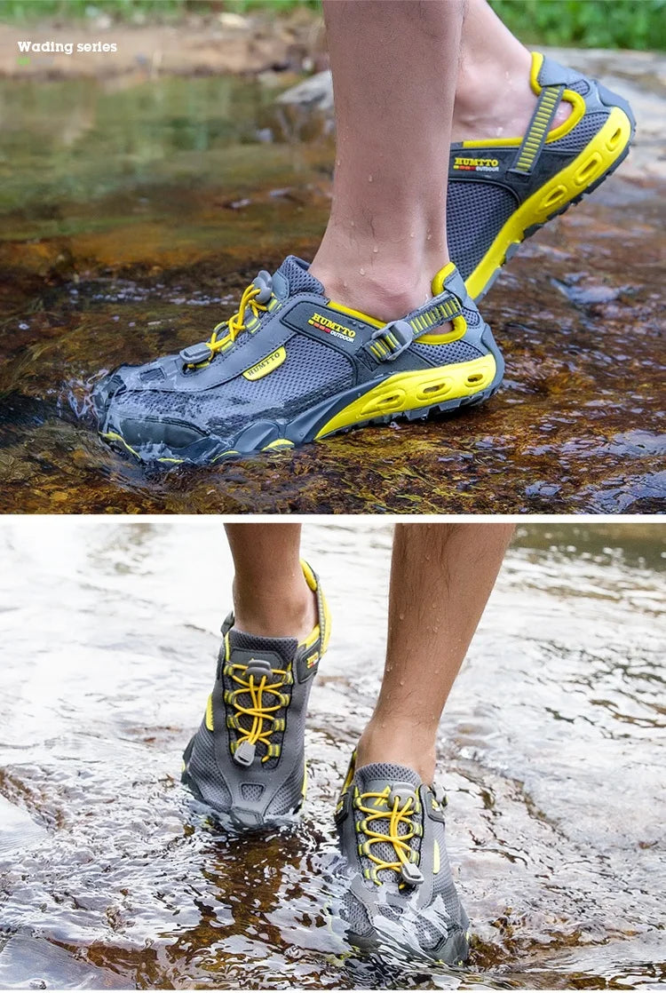 HUMTTO Summer Wading Hiking Shoes for Men Outdoor Men Sneakers Breathable Quick Drying Sports Trekking Beach Barefoot Men's Shoes