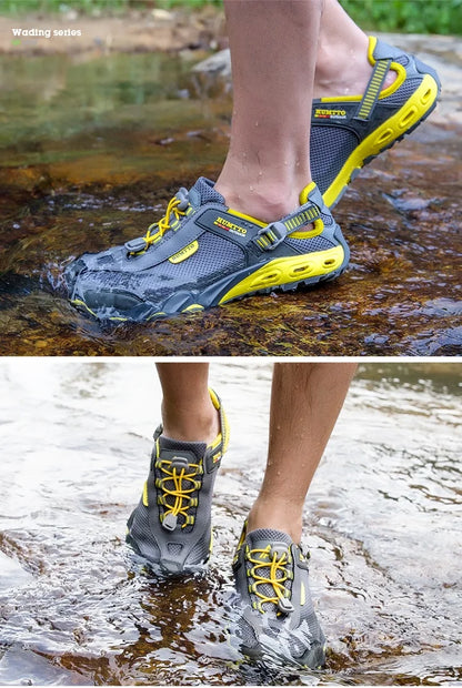 HUMTTO Summer Wading Hiking Shoes for Men Outdoor Men Sneakers Breathable Quick Drying Sports Trekking Beach Barefoot Men's Shoes