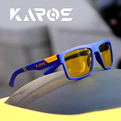 KAROS Fashion Polarized Sunglasses Men Women Luxury Driving Fishing Travel Vintage Square Sun Glasses For Man UV400 Eyewear