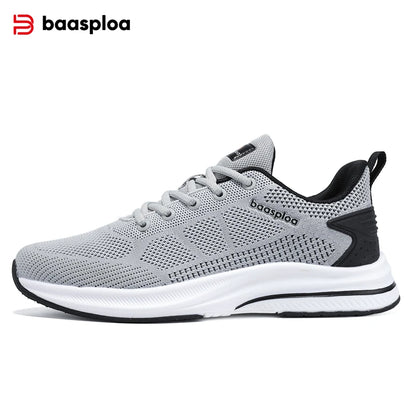 Baasploa Men Running Shoes Brand Male Designer Mesh Casual Sneakers Lightweight Lace-Up New Male Outdoor Sports Tennis Shoe
