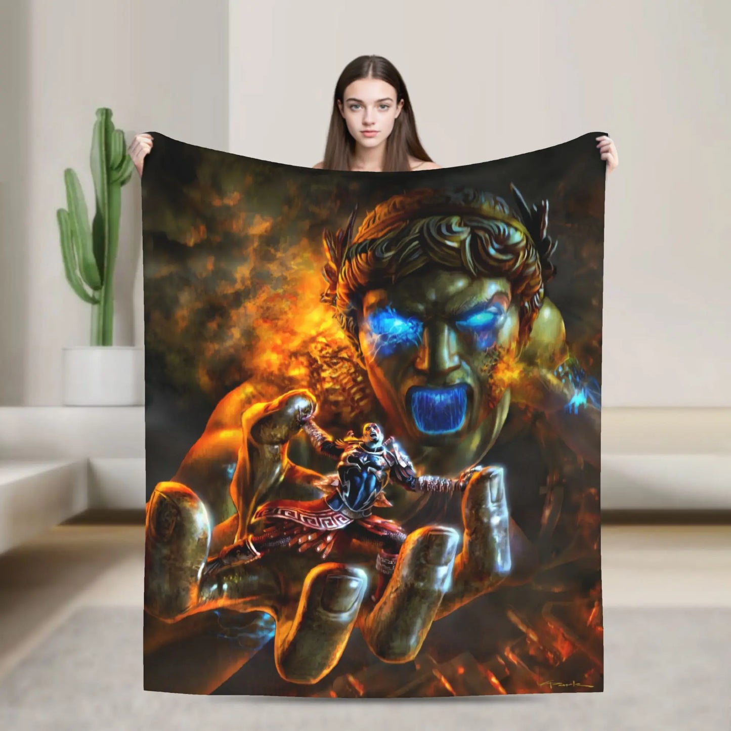 God of War Games Kratos Cartoon  Blanket Quality Soft  Bedding Throws Winter Travel Office Home Decor Aesthetic Bedspread