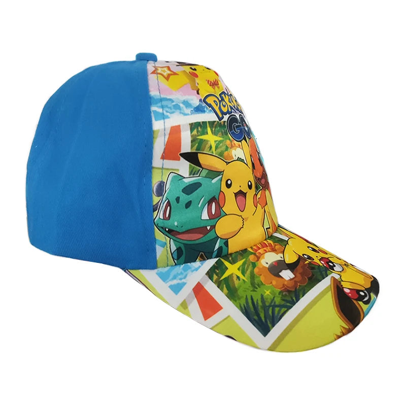 Anime Figure Pokemon Baseball Cap Pikachu Hat Adjustable Pokemon Cosplay Hip Hop Cartoon Adult Hats Boy Girl Kids Birthday Gifts