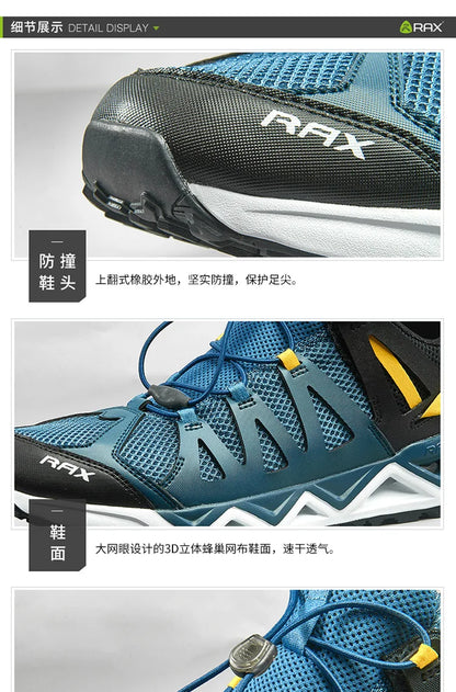 Rax Men's Aqua Upstreams Shoes Quick-drying Breathble Fishing Shoes Women Hole PU Insole Anti-slip Water Shoes hiking