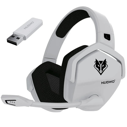 Casque de jeu sans fil NUBWO G06 avec microphone pour PS5, PS4, PC, mobile, commutateur, casque de jeu double Bluetooth 5.3 2,4 GHz