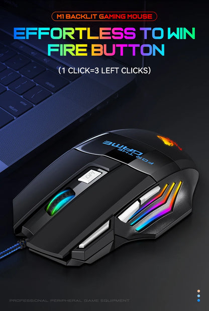 T-WOLF Wired Gaming Mouse 7-Button RGB Backlit Ergonomic Mechanical Mouse for PC Gamer