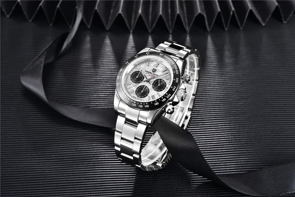 PAGANI DESIGN V2 40MM Quadrante meteorite Orologio da uomo al quarzo Cronografo retro in zaffiro Orologio impermeabile da uomo Reloj0 hombr