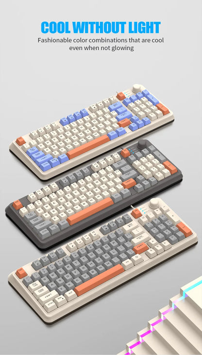 Keyboard K81 Gaming Keyboard 81 Key 80% Layout Spanish Russian Korean Arabic Keyboard USB Wired RGB Light Volume Knob Ergonomics