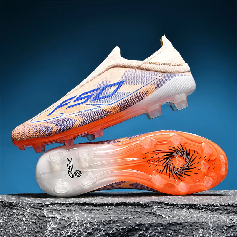Nouvelles chaussures de football pour hommes, légères, très vendues, de haute qualité, crampons pour terrain en herbe, chaussures de football mi-hautes, baskets antidérapantes pour l'extérieur.