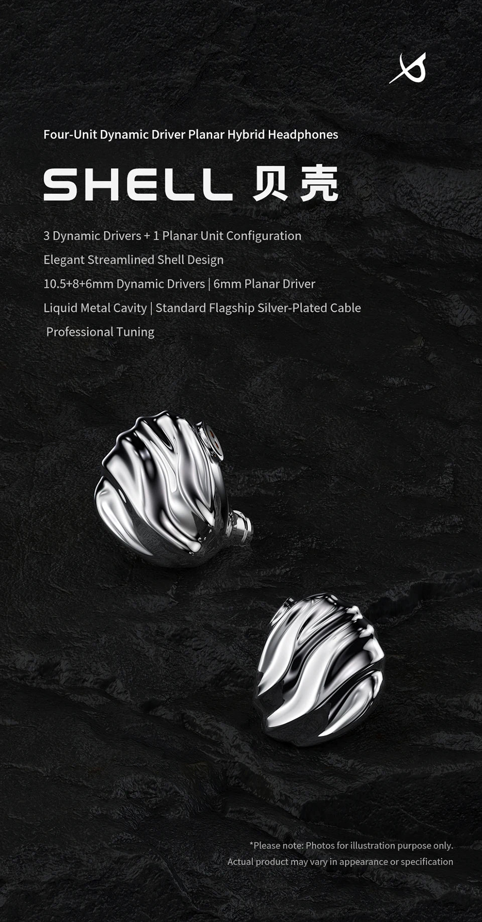 TRN SHELL Four-Unit Dynamic Driver Planar Hybrid Headphones Triple Dynamic + Planar Acoustic Architecture Headphones