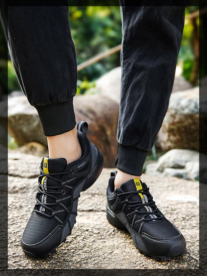 Męskie buty trekkingowe — terenowe buty sportowe outdoor, oddychająca siateczka, antypoślizgowe i odporne na zużycie, do wędrówek i jazdy na rowerze na zewnątrz