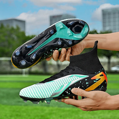 Chaussures de football pour hommes, crampons longs FG / crampons courts TF, antidérapantes, pour terrain naturel et synthétique, entraînement