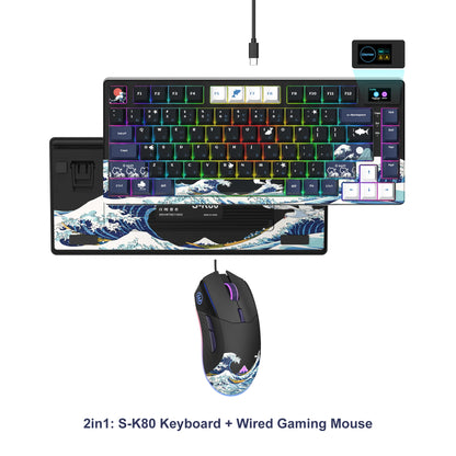 womier S-K80 Gamer Keyboard with Color OLED Display Mechanical Gaming Keyboard Hot Swappable Gasket Mount RGB Custom Keyboard