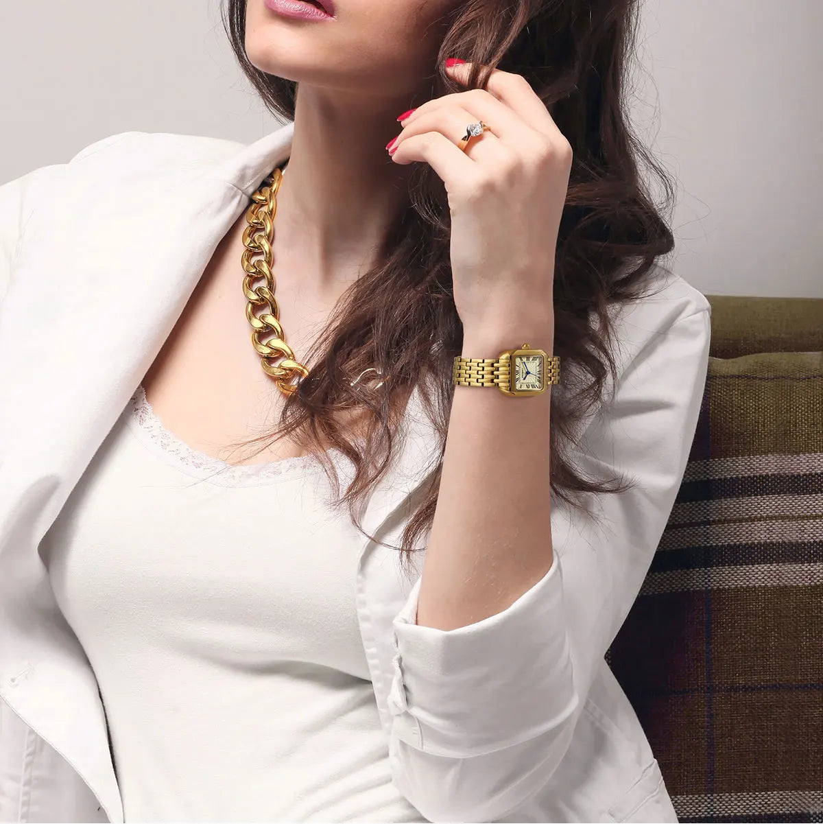 BERNY Gold Watch for Women Luxury Brand Square Ladies Quartz Watches New In Top Quality Fashion Elegant Business S/S Wristwatch