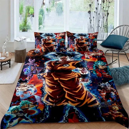 Cartoon/Anime Son Goku Dragon Ball bedrukte beddengoedset: deze zachte en comfortabele set bevat een dekbedovertrek en kussensloop