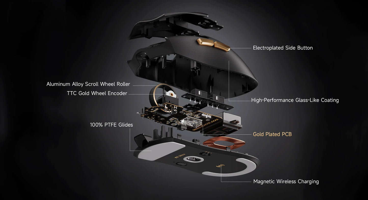 MCHOSE K7 Ultra vezeték nélküli gamer egér, PAW3950, kettős 8K lekérdezési ráta, könnyű kivitel, mágneses vezeték nélküli töltődokkoló, e-sport és irodai használatra