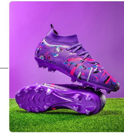 Nouvelles chaussures de football pour hommes, chaussures d'entraînement, crampons de football, baskets de match, chaussures de sport pour terrain gazonné, antidérapantes, professionnelles, ultralégères, unisexes.