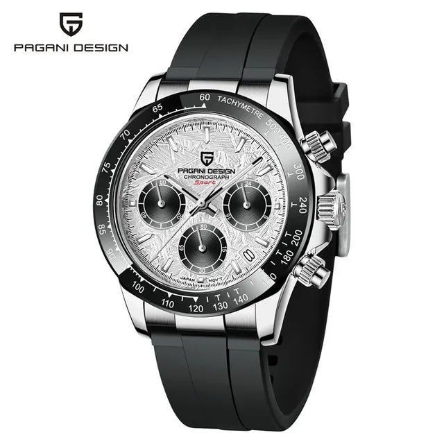 PAGANI DESIGN V2 40MM Quadrante meteorite Orologio da uomo al quarzo Cronografo retro in zaffiro Orologio impermeabile da uomo Reloj0 hombr