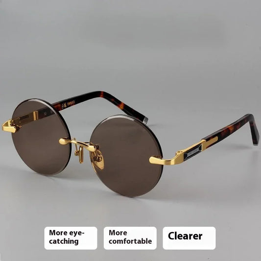 Men's Resin Sunglasses  Frameless UV400 Sunglasses Cool Eye Protection Glasses Summer Decorative Sunglasses