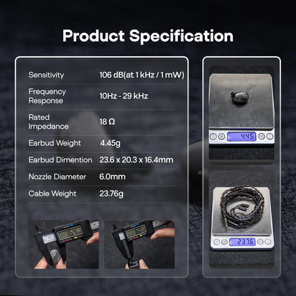 Linsoul Kiwi Ears Cadenza II IEM 10mm Titanium Dynamic Driver HiFi Earphones with KARS 2.0 & Detachable Cable