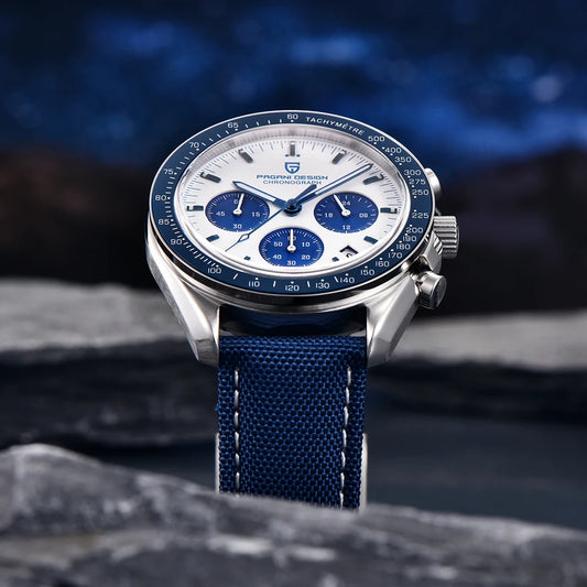 PAGANI DESIGN Ceas New Moon pentru bărbați, cronograf multifuncțional cu cuarț, ceasuri sportive de lux pentru bărbați, cu geam din safir