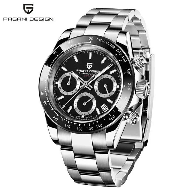 PAGANI DESIGN V2 40MM Quadrante meteorite Orologio da uomo al quarzo Cronografo retro in zaffiro Orologio impermeabile da uomo Reloj0 hombr