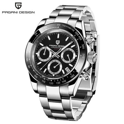 PAGANI DESIGN V2 40MM Quadrante meteorite Orologio da uomo al quarzo Cronografo retro in zaffiro Orologio impermeabile da uomo Reloj0 hombr