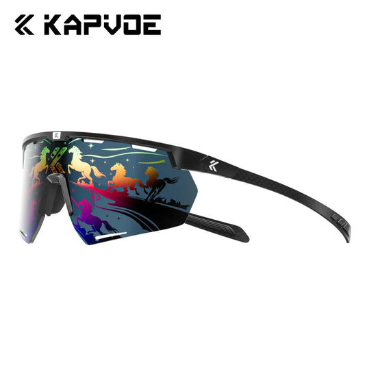 Kapvoe Real Carbon Fiber Cycling Glasses Sunglasses for Men Lightweight Photochromic UV400 MTB Bike Bicycle Sports Eyewear