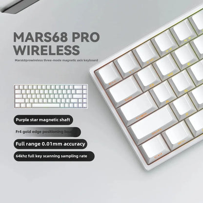 Mars 68 PRO magnetic axis mechanical keyboard gaming keyboard 0 dead zone plug and unplug RGB light wired wireless selectable