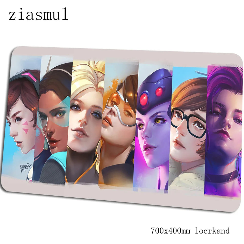 Alfombrilla para ratón Overwatch, elegante tapete para ordenador 70x40cm, alfombrilla gaming grande XL para ratón y teclado, juegos PC gamer y escritorio