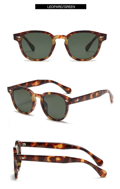 JNPCXI New Retro Round Sunglasses Women Yellow Fashion Rivets Decoration Shades UV400 Men Punk Sun Glasses