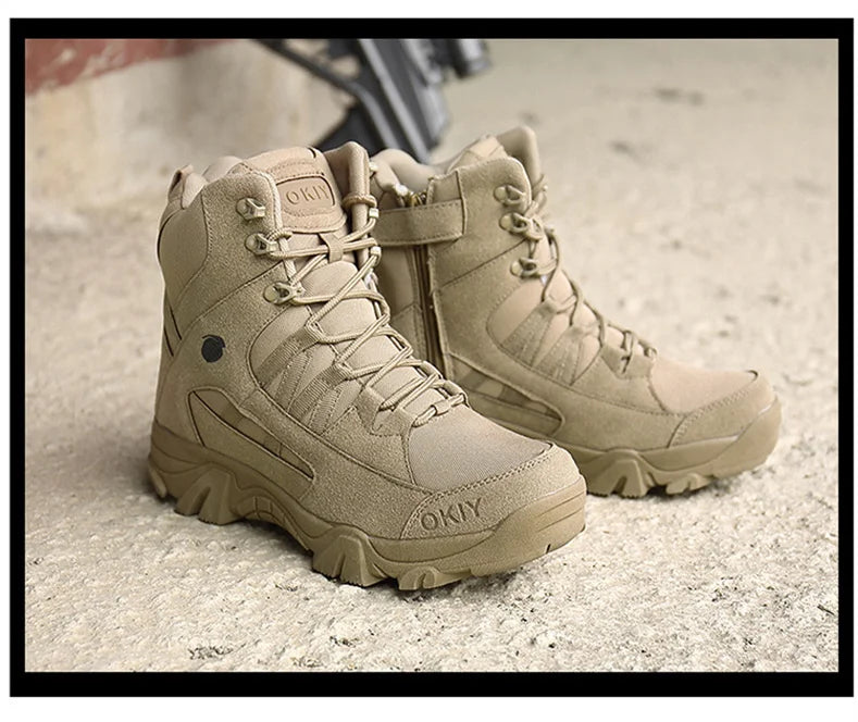 Men Tactical Boots Desert Waterproof Work Safety Shoes Hiking Shoes Ankle Men Outdoor Boots